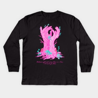 The Tree Hand illustration. Rumi love quote inspired "between right and wrong" Kids Long Sleeve T-Shirt